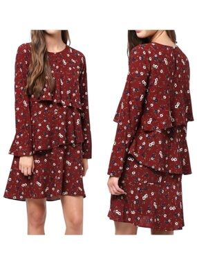 MO:VINT Floral Ruffle Dress L
